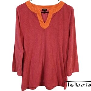Talbots Terry Cloth Hot Pink And Orange Tunic Size Medium Petite